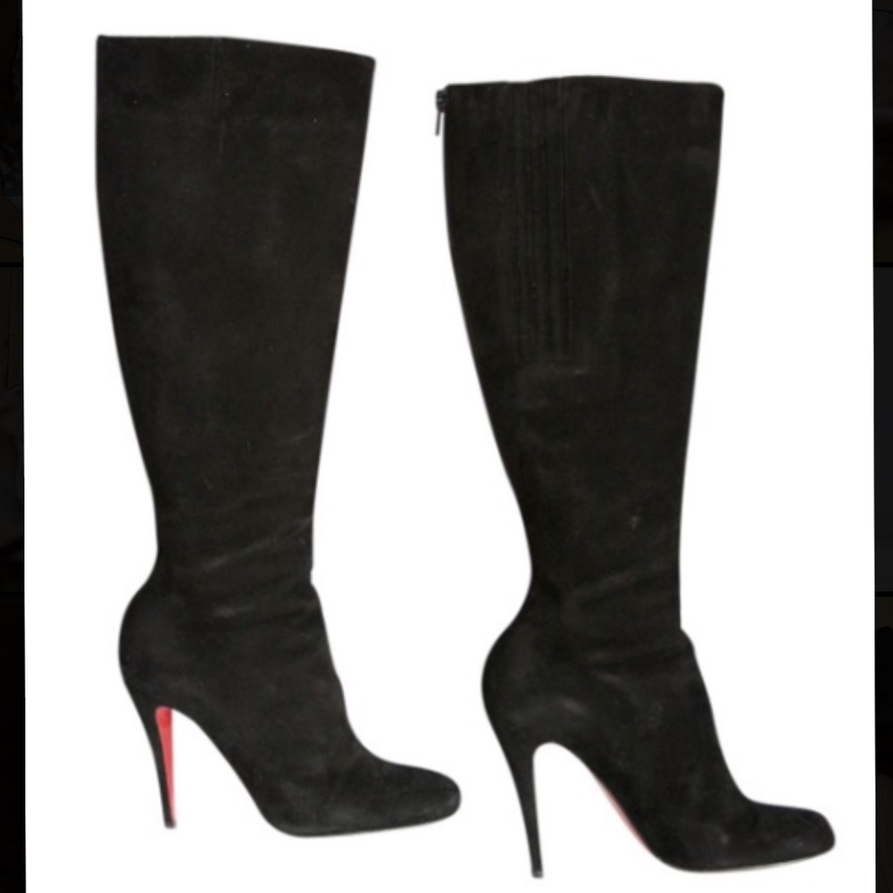 Christian Lounoutin Babel Suede Boots - Black